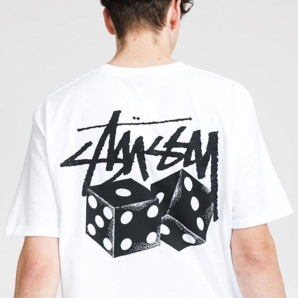 Stussy T-shirt #121 White Dice - Stussy Store | Fashion Streetwear