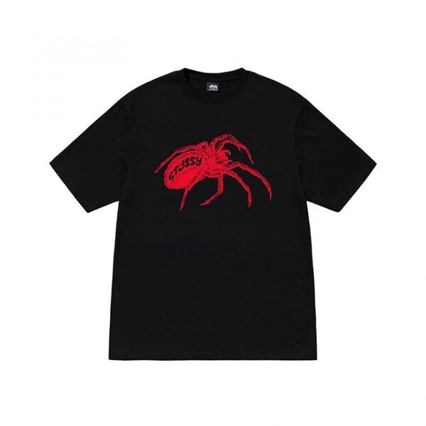 Stussy T-shirt #109 Black Short Sleeve Spider - Stussy Store 