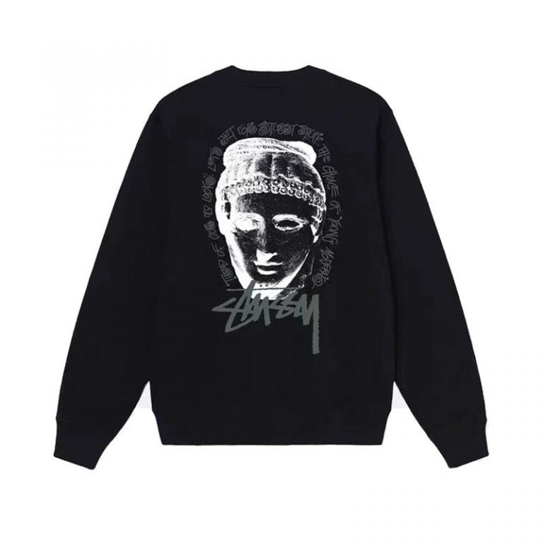 Stussy Crewneck Sweatshirt Stone Statue Black - Stussy Store | Fashion ...