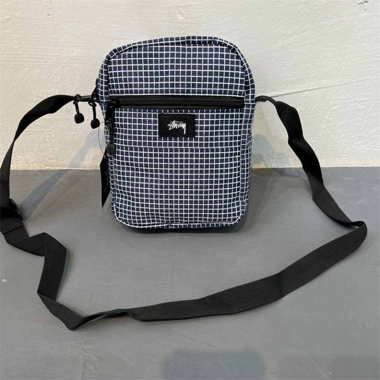 Stussy Canvas Crossbody Bag Blue Plaid - Stussy Store | Fashion Streetwear